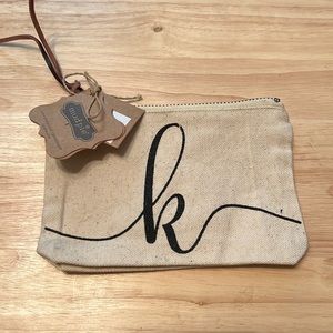 Mud pie small K zipper pouch